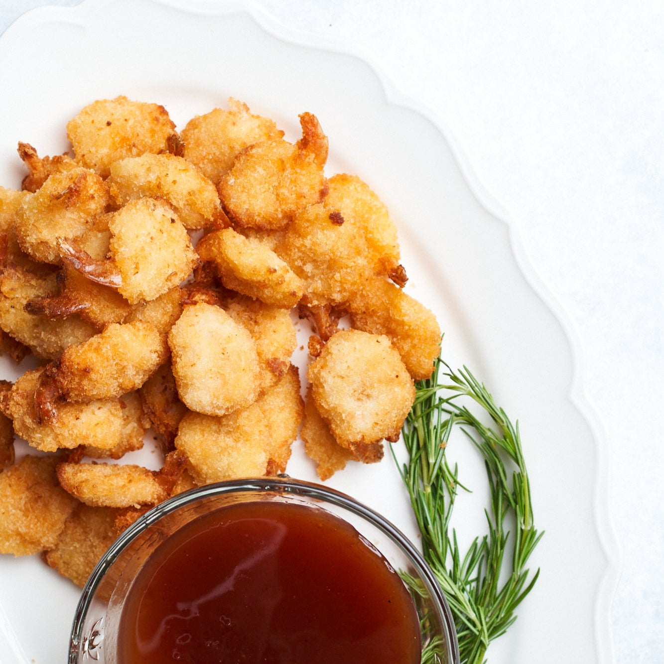 Camarones apanados con Salsa Agridulce